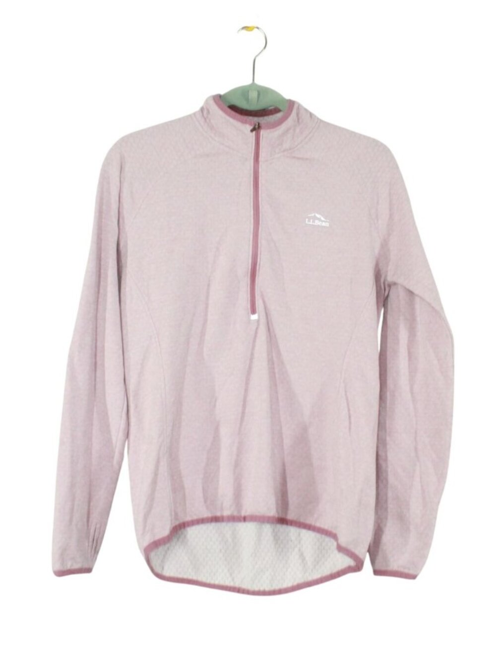 LL Bean Womens Adventure Grid Fleece Shirt 1/2 Zip Lightweight Performance Small
